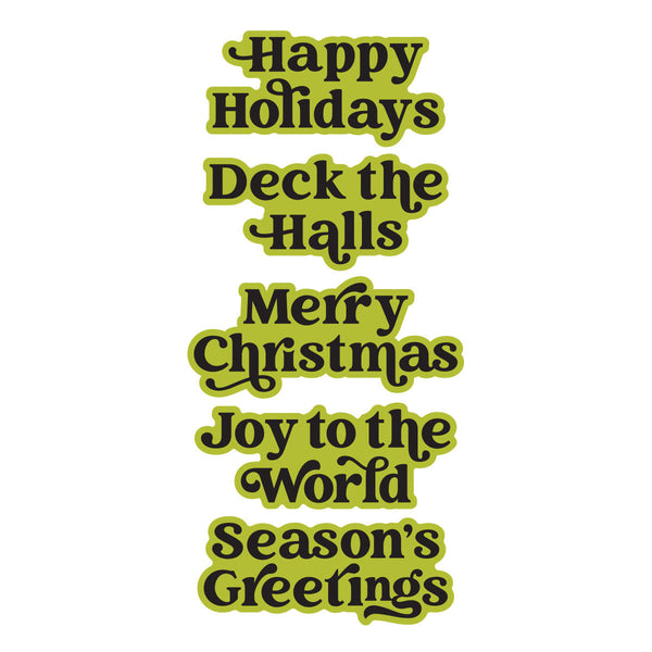 Joyful Christmas Sentiments Press + Foil Plate & Die Set by Simon Hurley
