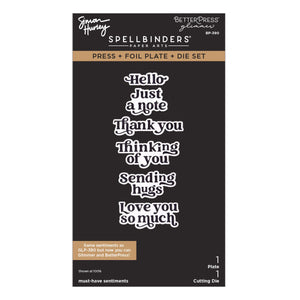 Must-Have Sentiments Press + Foil Plate & Die Set by Simon Hurley
