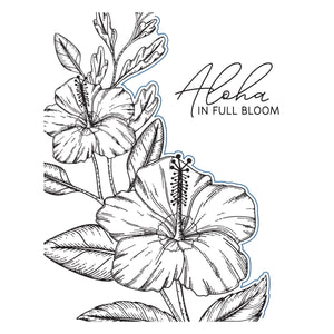 Hibiscus Bloom Press and Foil Plate of the Month - plate set contents