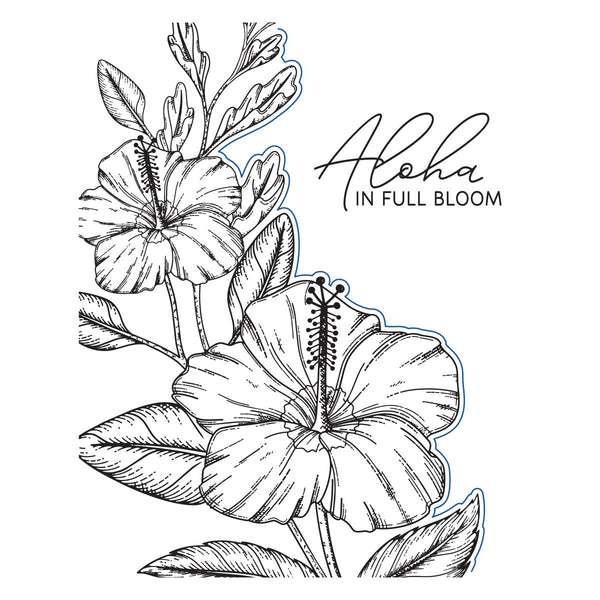 Hibiscus Bloom Press and Foil Plate of the Month - plate set contents