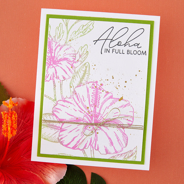 Hibiscus Bloom Press and Foil Plate of the Month - card project 3