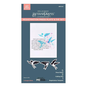 Collaged Birds BetterPress Plates & Die Set by Dina Wakley