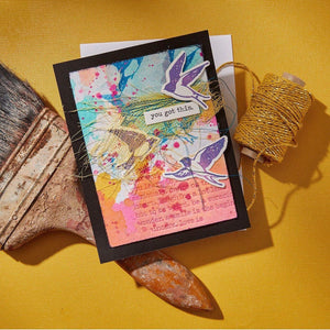 Collaged Birds BetterPress Plates & Die Set by Dina Wakley