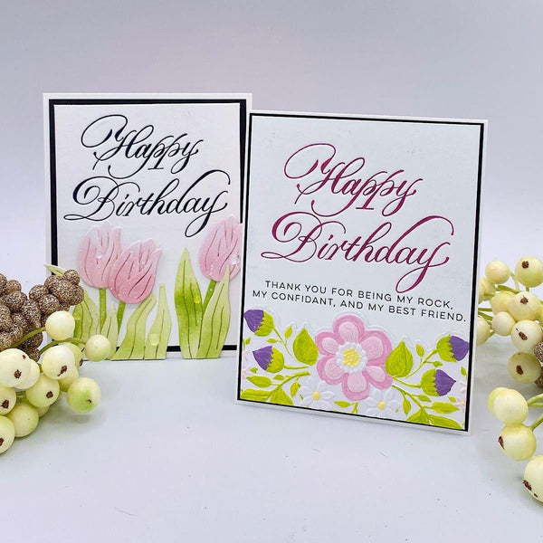 Copperplate Happy Birthday Press + Foil Plate by Paul Antonio