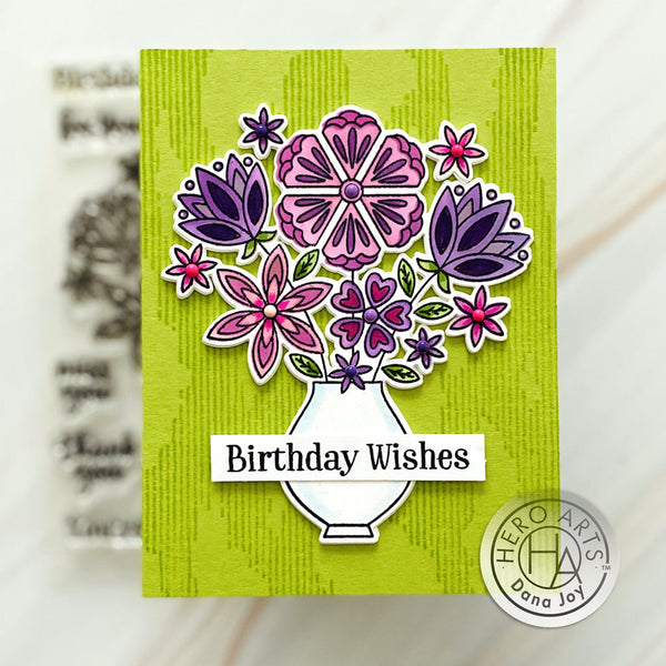 Flowers in Vase Stamp & Cut