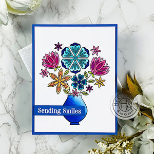 Flowers in Vase Stamp & Cut