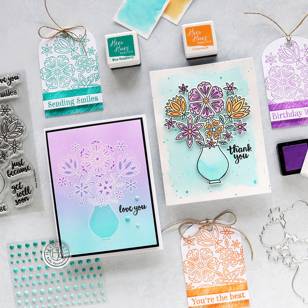 Flowers in Vase Stamp & Cut