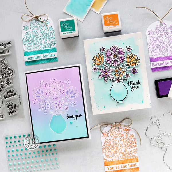 Flowers in Vase Stamp & Cut