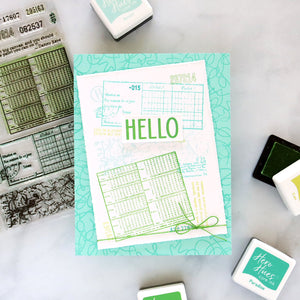Vintage Map and Ledger Clear Stamp Set