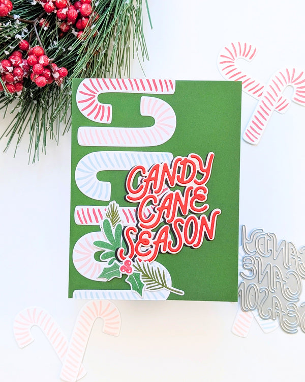 Candy Cane Swag Stamp & Cut