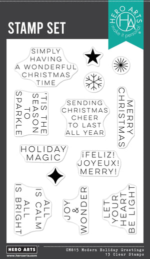 Modern Holiday Greetings Clear Stamp Set