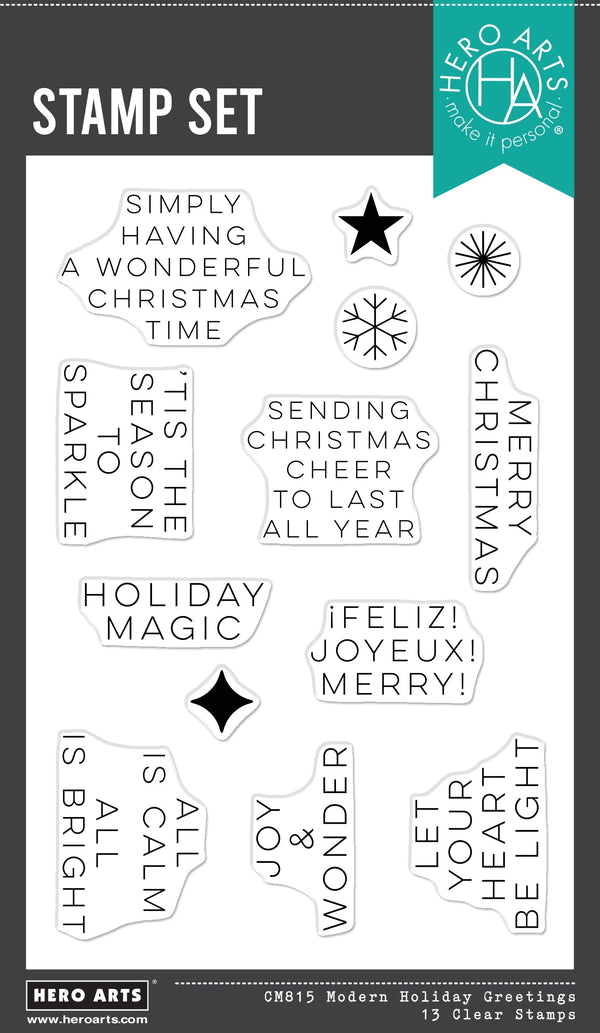 Modern Holiday Greetings Clear Stamp Set