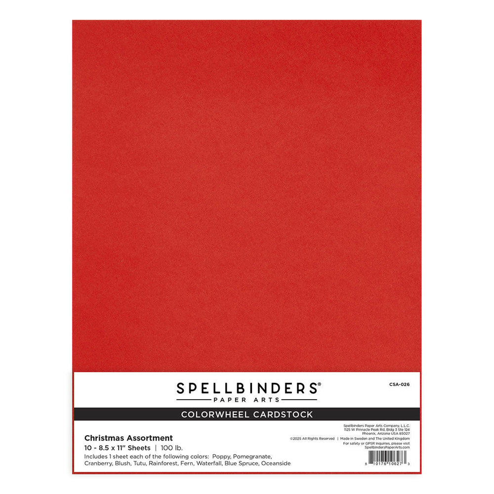 Christmas Assortment ColorWheel Cardstock 8.5 x 11" - 10 Sheets