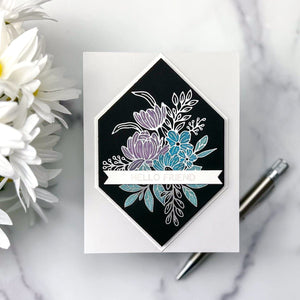 Hexi-Gem Blooms Glimmer Hot Foil Plate & Die Set from the Hexi-Gems Collection