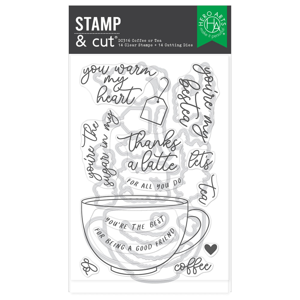 Hero Arts Coffee or Tea Stamp & Cut
