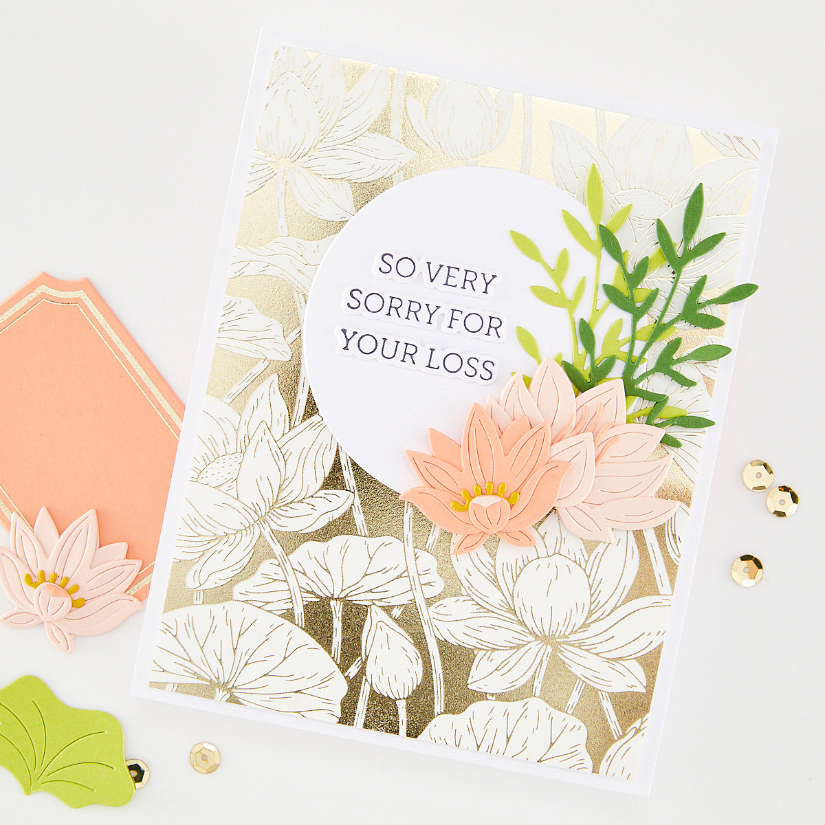 Hero Arts Lotus Field Letterpress + Foil Plate | Hero Arts
