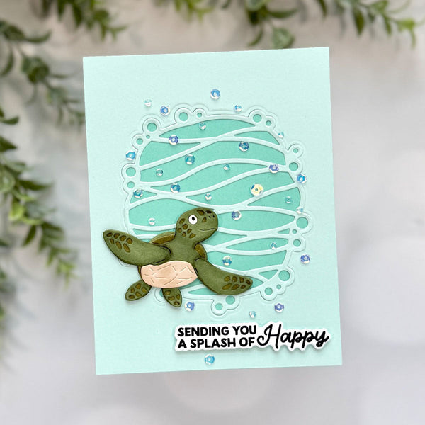 Mahalo Sea Turtle Small Die of the Month - card project 14