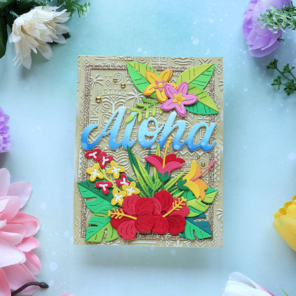 Tropical Blooms Large Die of the Month - card project 11