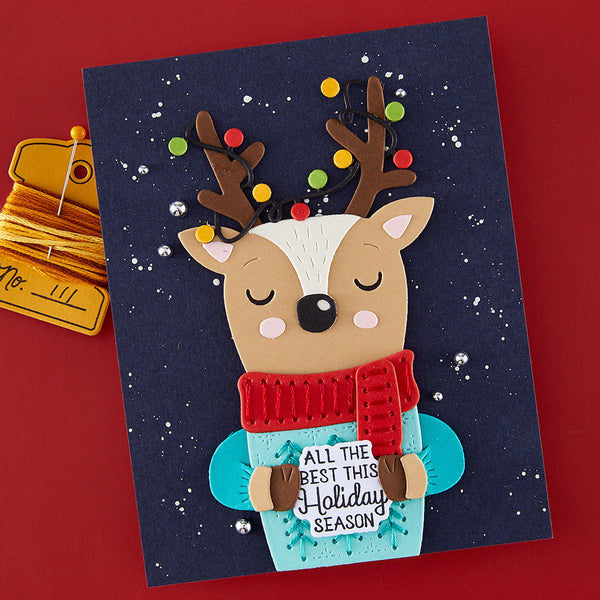 Sweater Weather Friend Stitching Die of the Month - card project 4