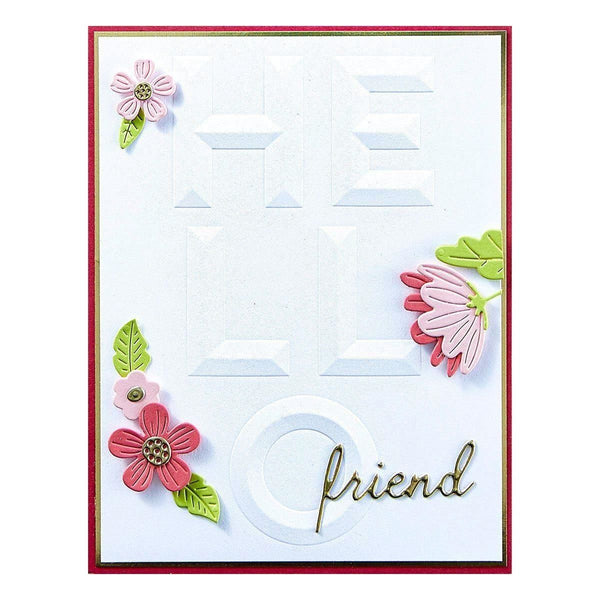 Beveled Hello A2 Cardfront 3D Embossing Folder