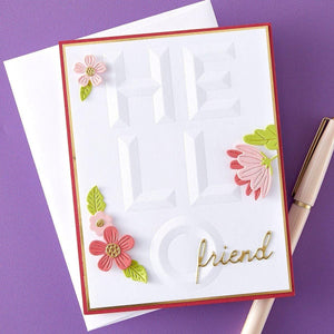 Beveled Hello A2 Cardfront 3D Embossing Folder
