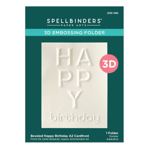 Beveled Happy Birthday A2 Cardfront 3D Embossing Folder