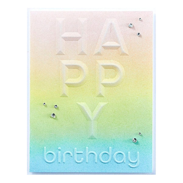 Beveled Happy Birthday A2 Cardfront 3D Embossing Folder