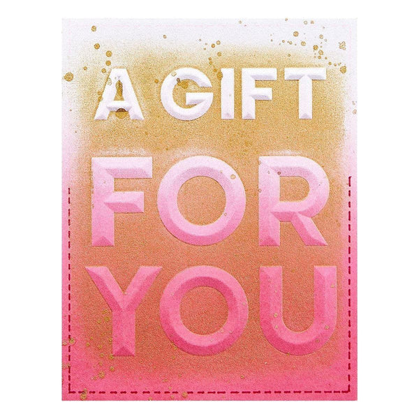 Beveled A Gift for You A2 Cardfront 3D Embossing Folder