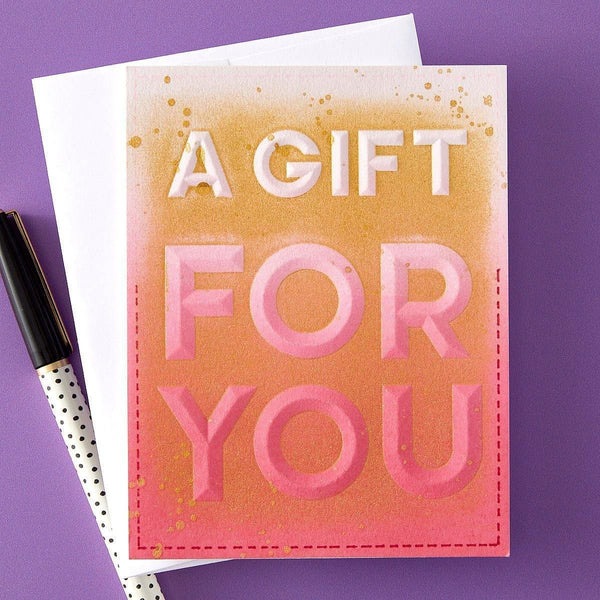 Beveled A Gift for You A2 Cardfront 3D Embossing Folder