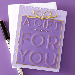 Beveled A Gift for You A2 Cardfront 3D Embossing Folder