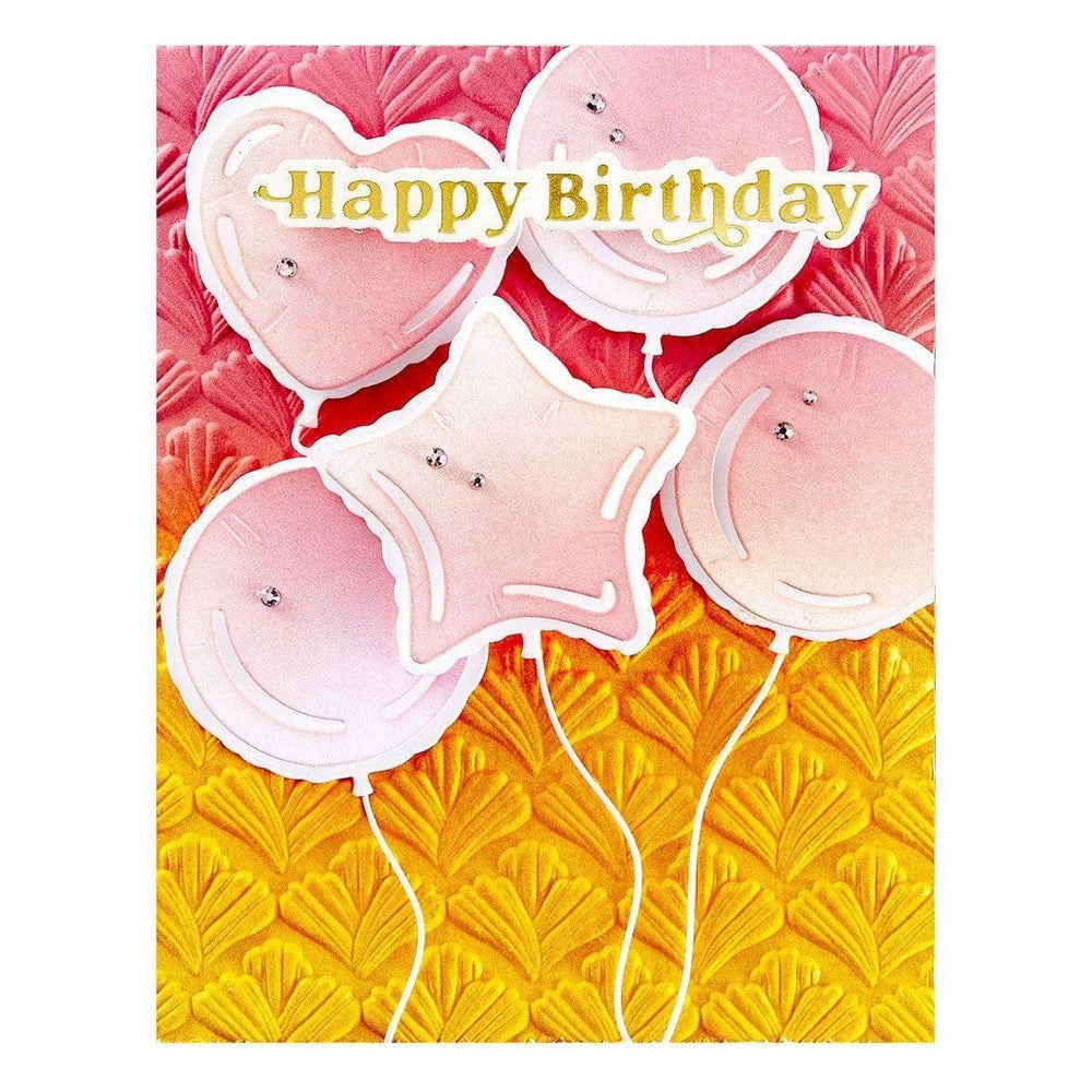 Flourish 3D Embossing Folder from the Birthday Bash Collection by Simon Hurley