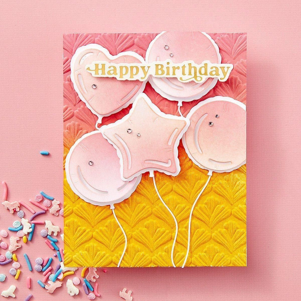 Flourish 3D Embossing Folder from the Birthday Bash Collection by Simon Hurley