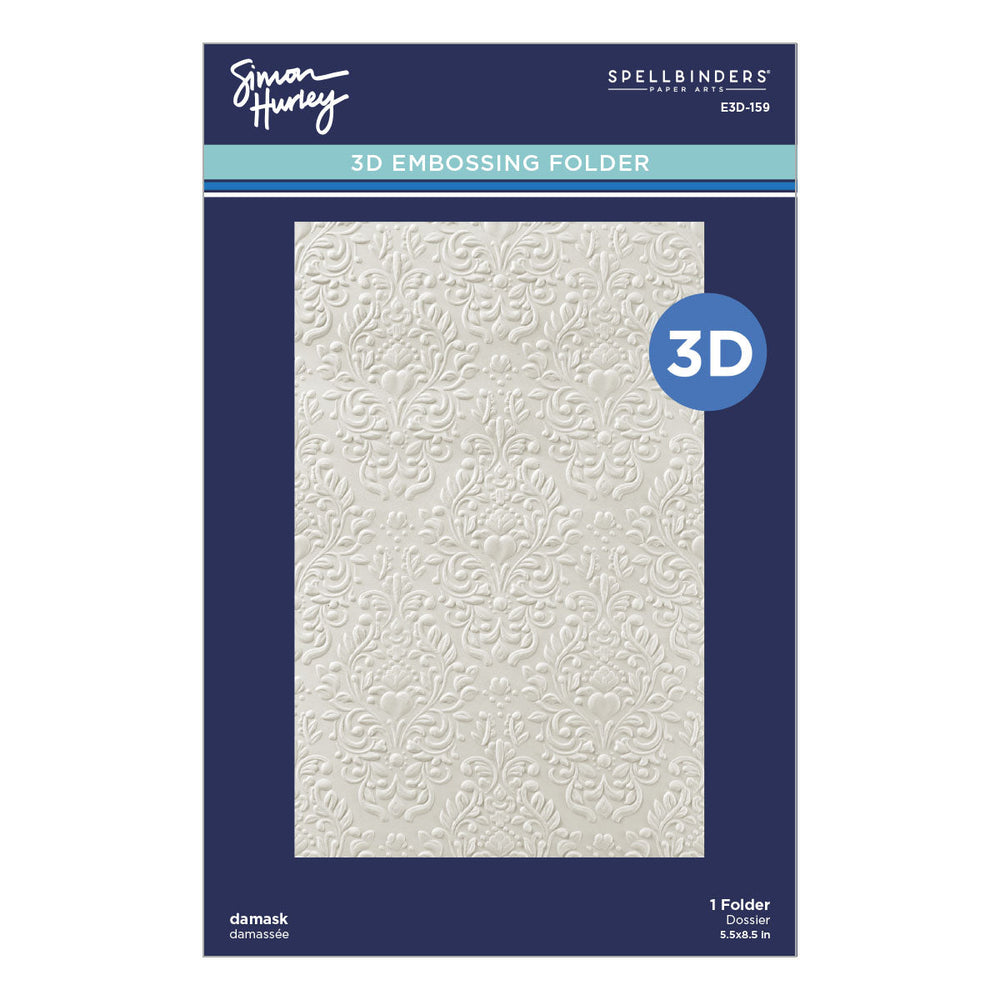 Damask 3D Embossing Folder by Simon Hurley