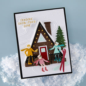 Ski-son's Greetings Sentiments BetterPress Plate & Die Set by Simon Hurley