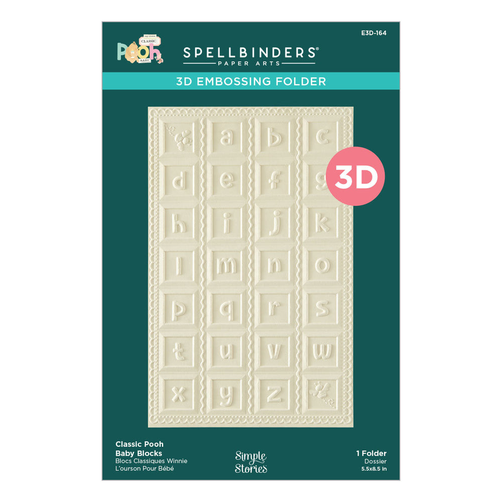 Classic Pooh Baby Blocks 3D Embossing Folder with Simple Stories