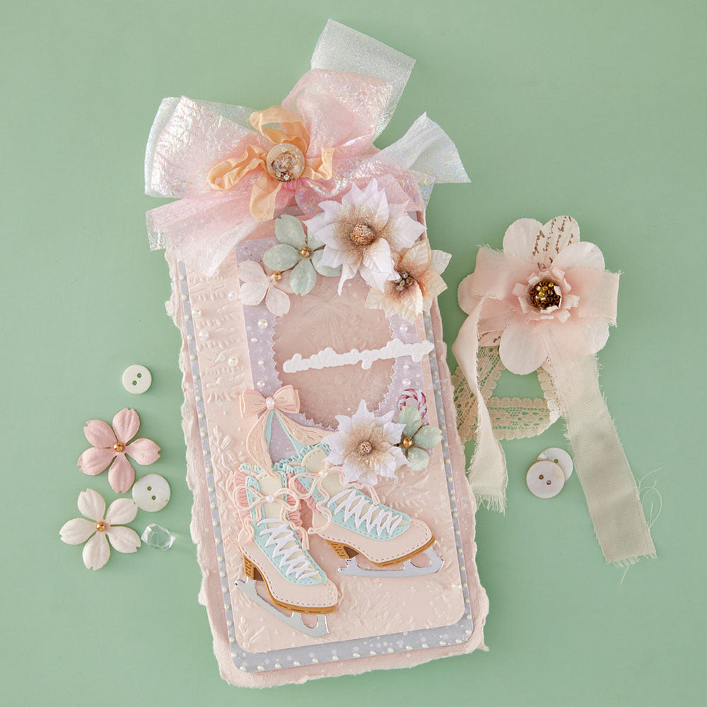 Christmas Blush Sentiments Press + Foil Plate & Die Set by Frank Garcia