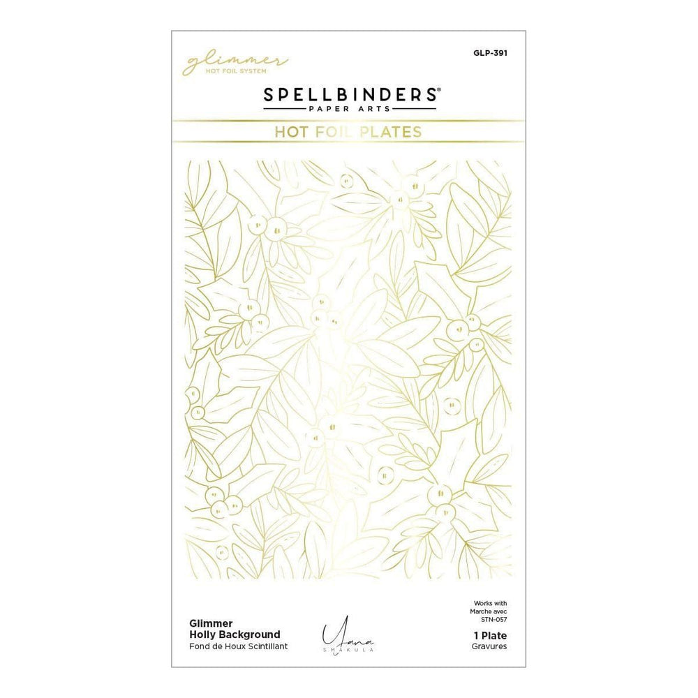 Glimmer Holly Background Hot Foil Plate from the De-Light-Ful Christmas Collection by Yana Smakula