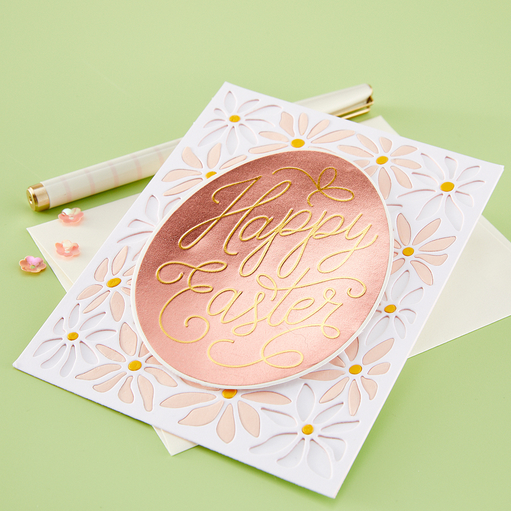Happy Easter Letterpress + Foil & Cut