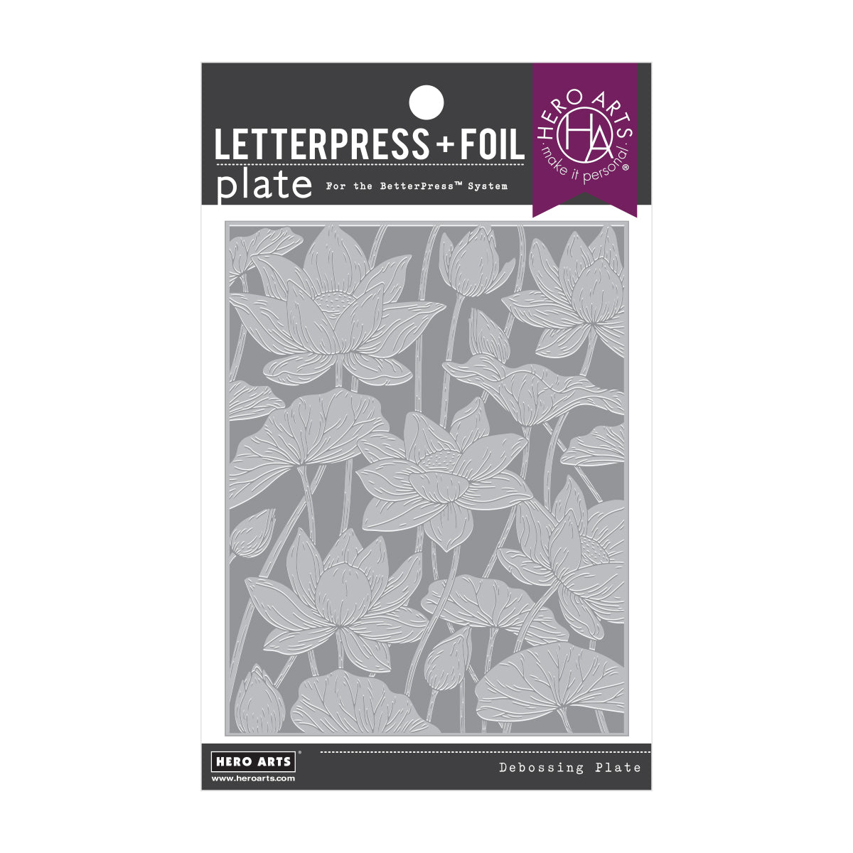 Hero Arts Lotus Field Letterpress + Foil Plate | Hero Arts