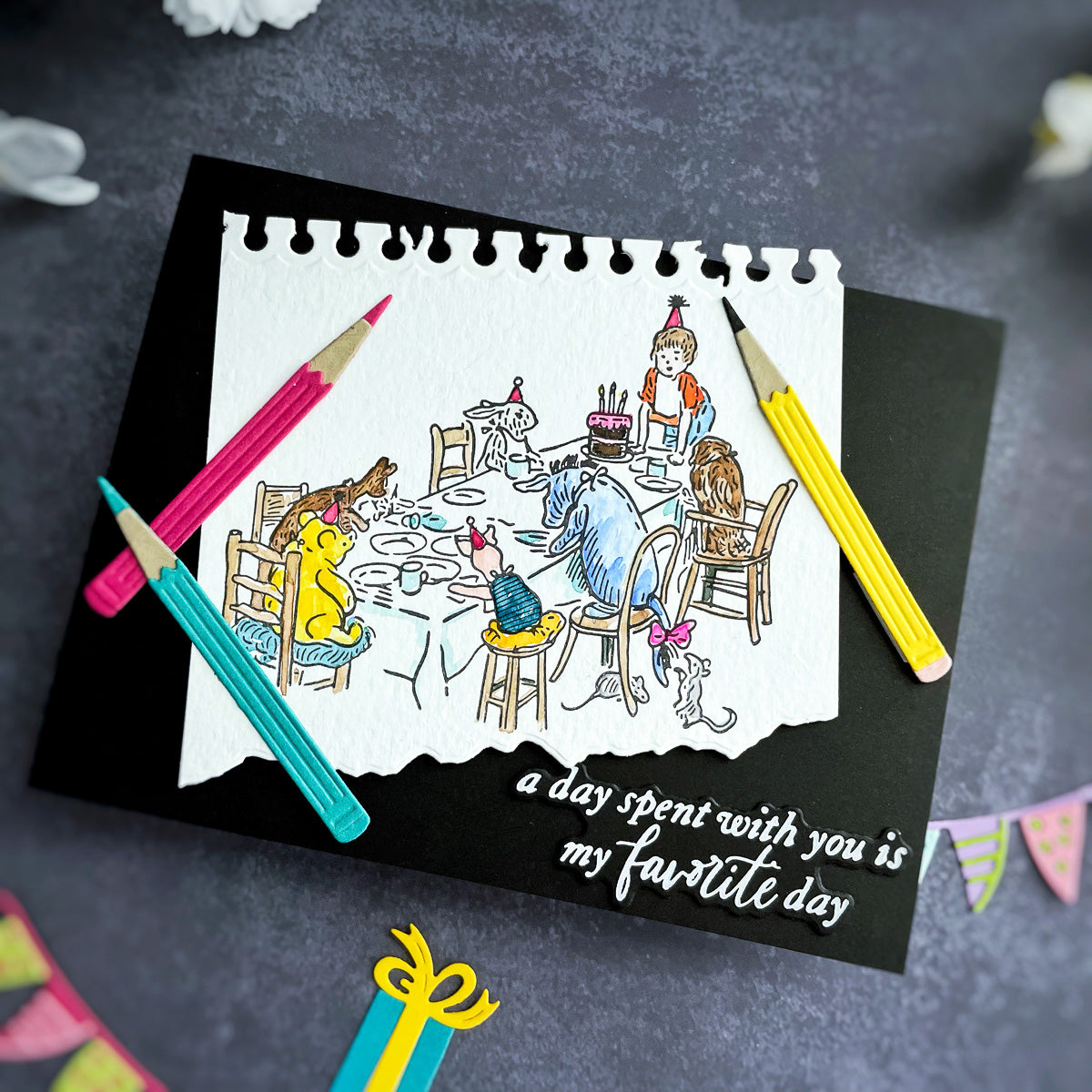 A Very Happy Birthday Sentiments Press Plate & Die Set