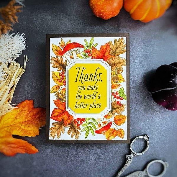 Autumn Thanks Frame Press Plate from the BetterPress Autumn Collection