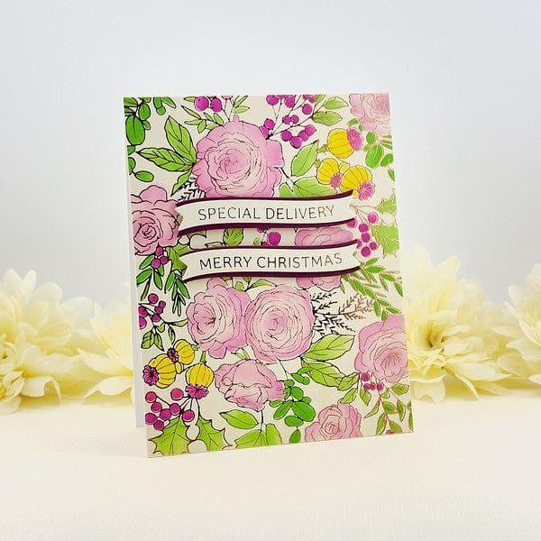 Winter Rose Background BetterPress and Stencil Bundle from the Handmade Holidays Collection