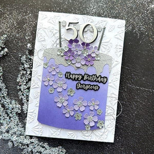 Bougie Birthday Sentiments Press Plate & Die Set from the Bougie Birthday Collection by Nina Boettcher
