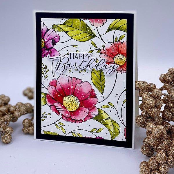 Cosmos Backdrop BetterPress and Stencil Bundle from the Pressed Posies Collection