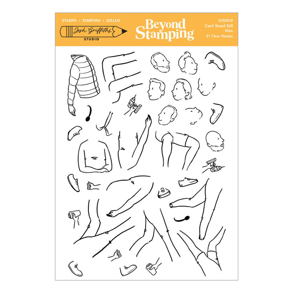 Beyond Stamping Can't Stand Still 2 -Men Clear Stamp Set by Josh Griffiths Studio