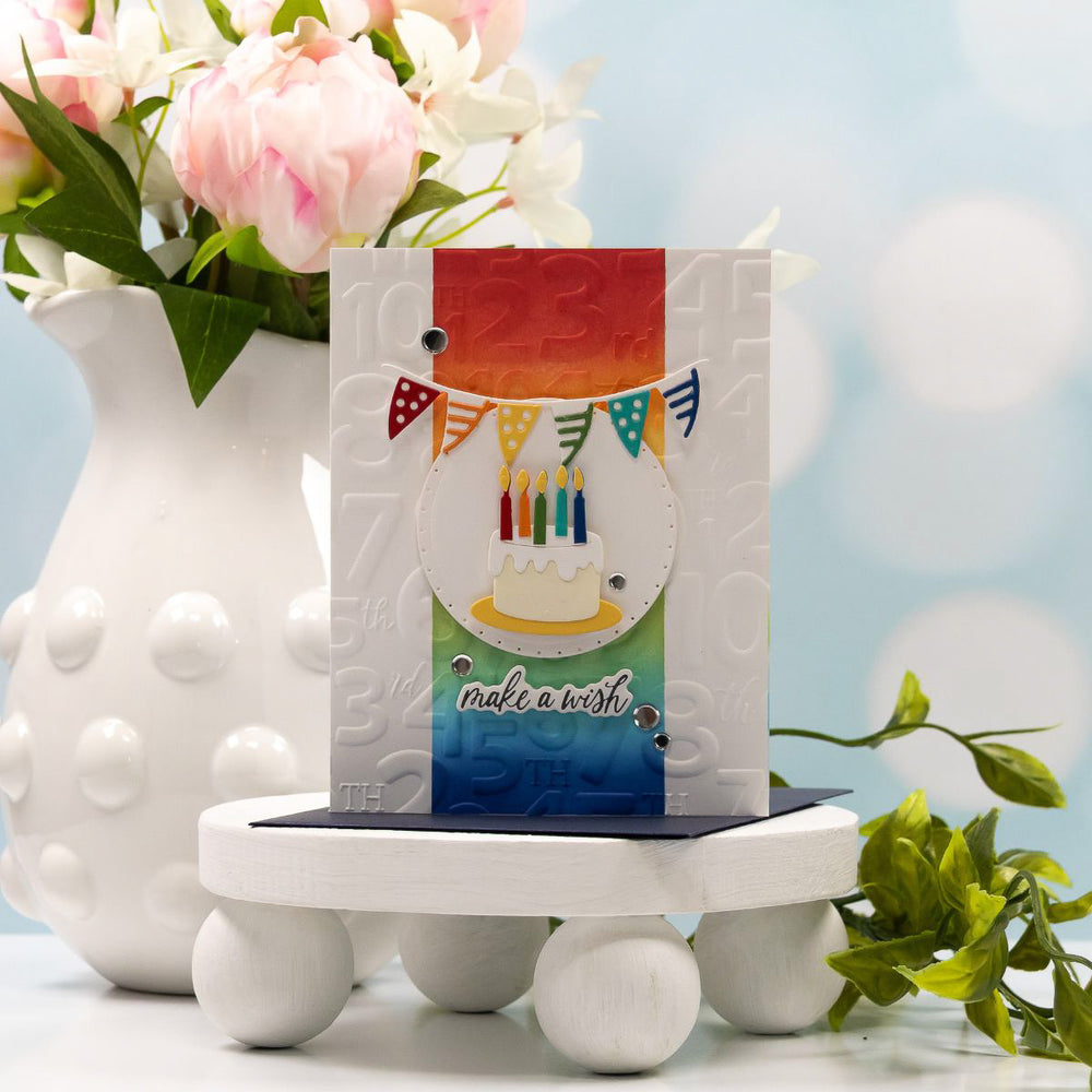 A Very Happy Birthday Sentiments Press Plate & Die Set