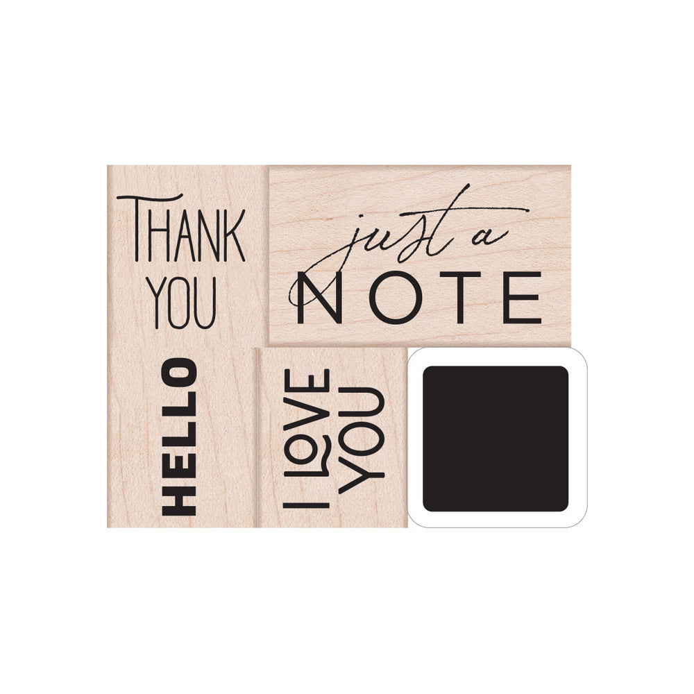Just A Note Woodblock Ink 'N Stamp Set