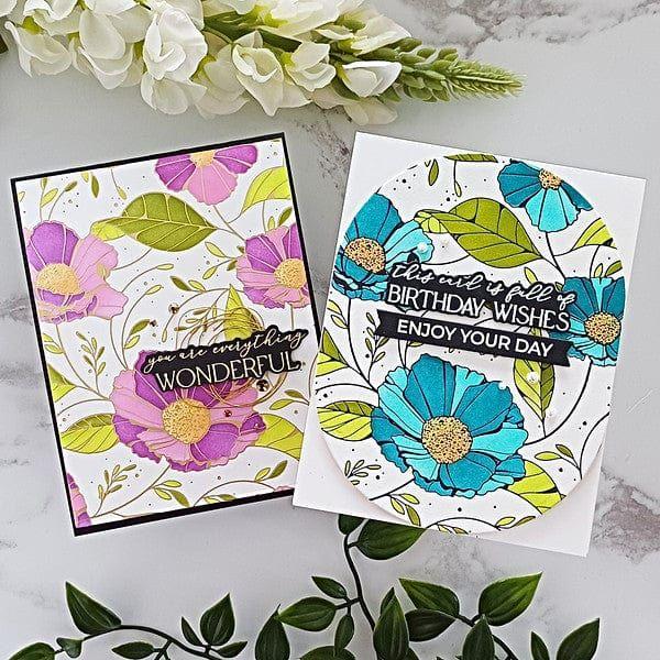 Cosmos Backdrop BetterPress and Stencil Bundle from the Pressed Posies Collection