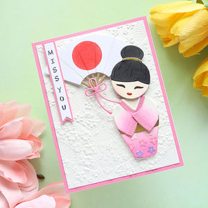 Kokeshi Dolls BetterPress Plate & Die Set by Alex Syberia Designs
