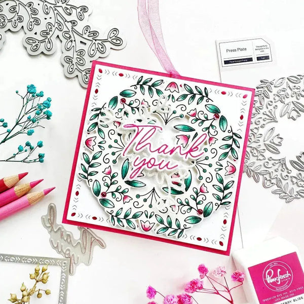 PinkFresh Studio Floral Octagon Frame Press Plate